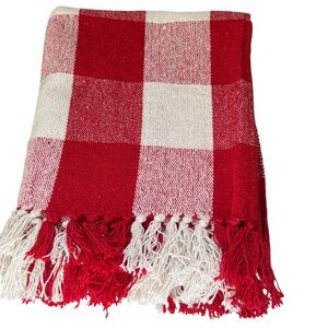 Design Imports Tablecloth Rectangle Plaid Red & White Check Cabin Country